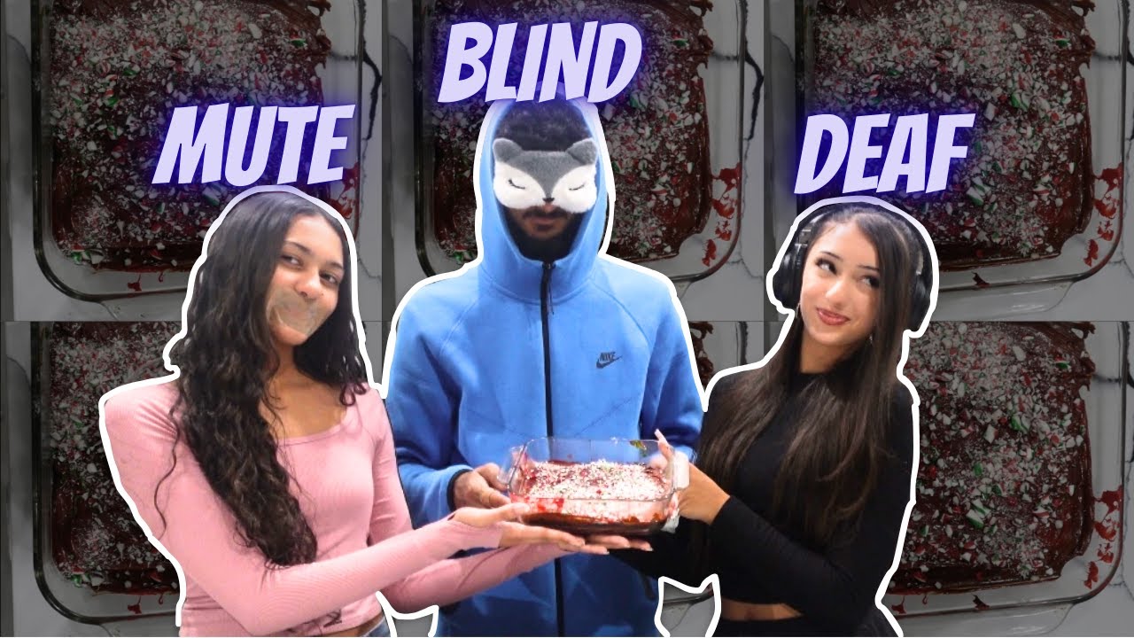 BLIND, DEAF & MUTE BAKING CHALLENGE! *Late Christmas themed brownies*