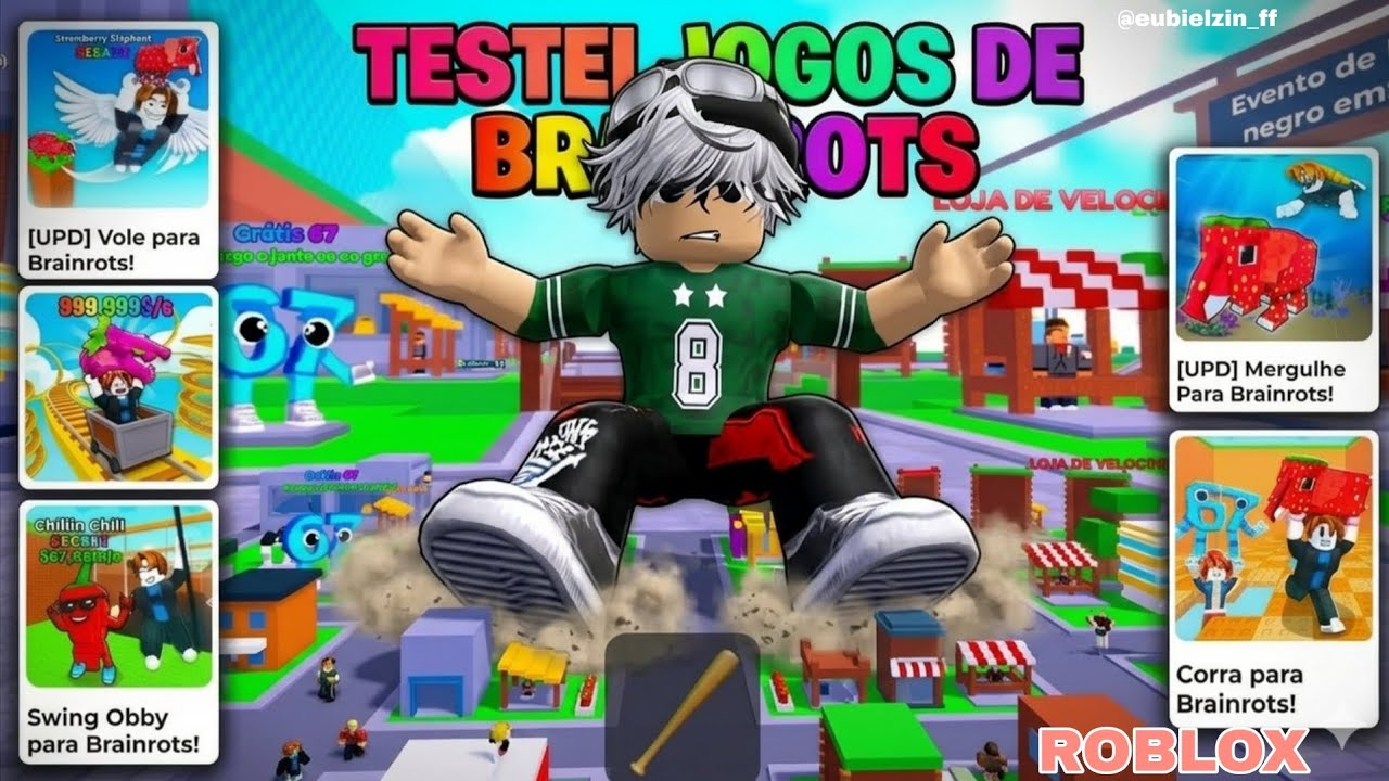 TESTEI VÁRIOS JOGOS DE BRAINROTS AQUI NO ROBLOX!!! 