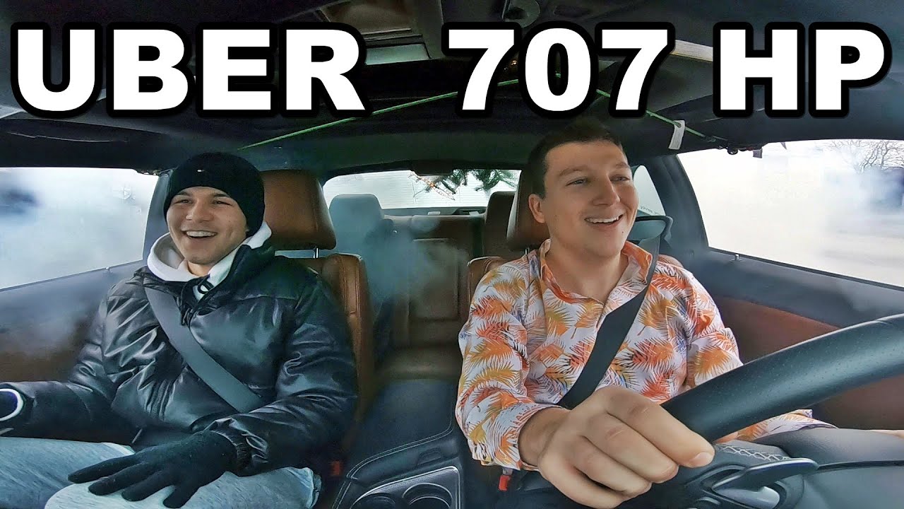 Reakcje pasażerów na Dodge Challenger Hellcat 707HP - Uber Hi_5