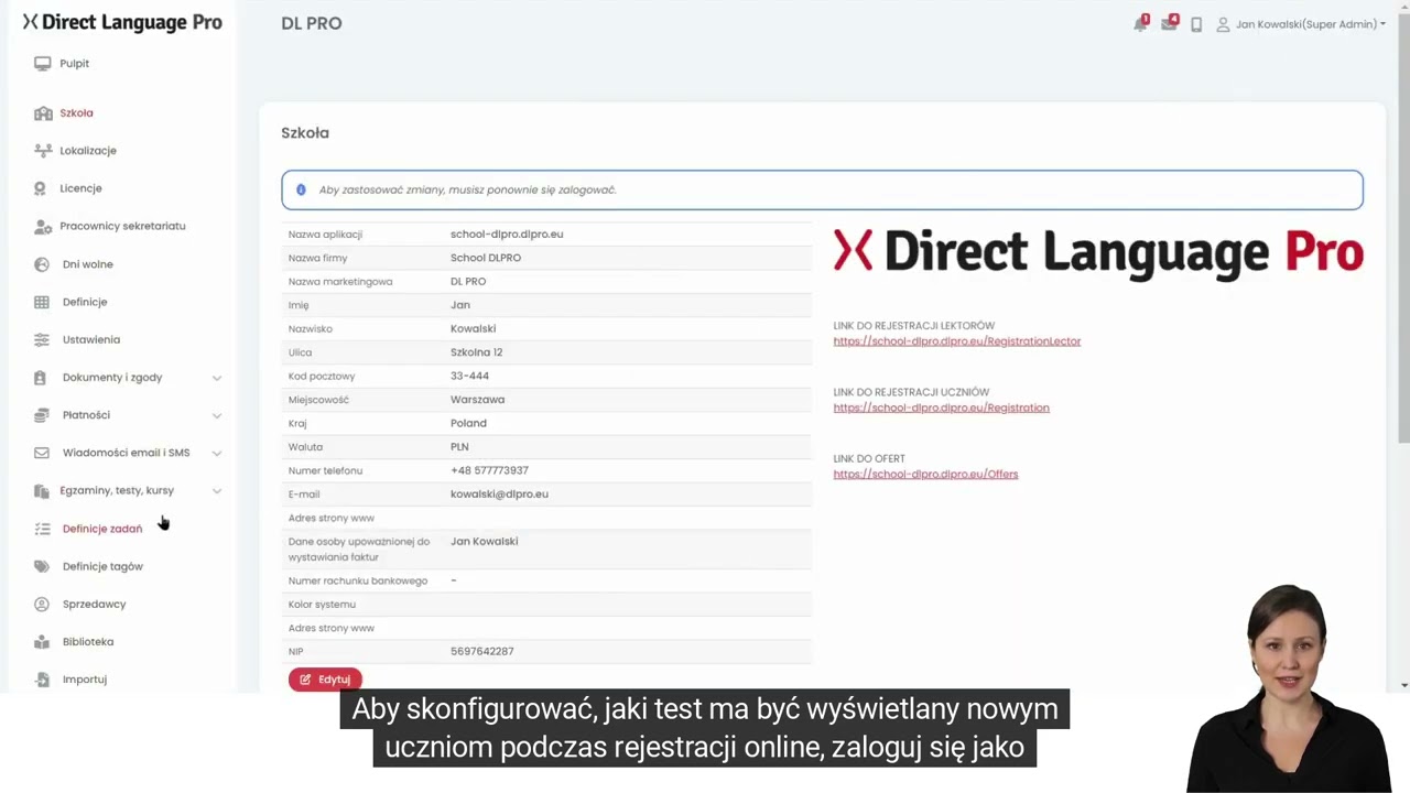 PL K207 Jak skonfigurować testy kwalifikacyjne kt&oacute;re będą się wyświetlać uczniom podczas rejestracji
