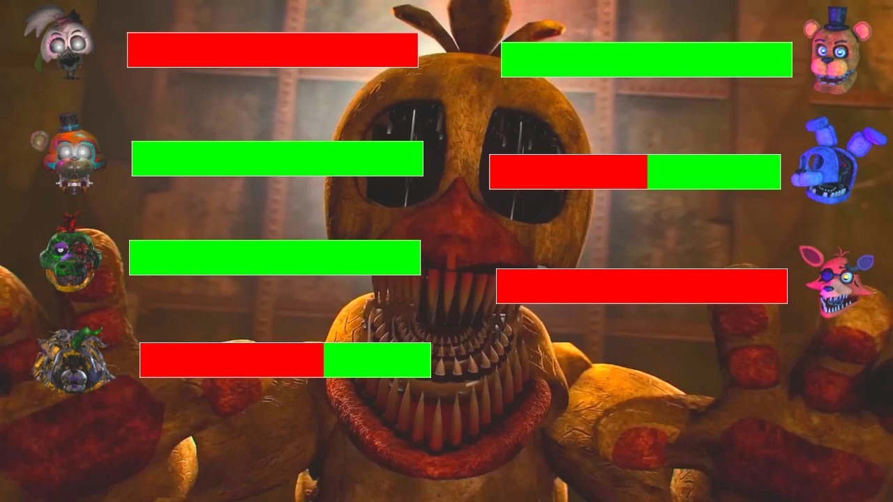 [SFM FNaF] Shattered Security Breach vs Sinister WITH Healthbars
