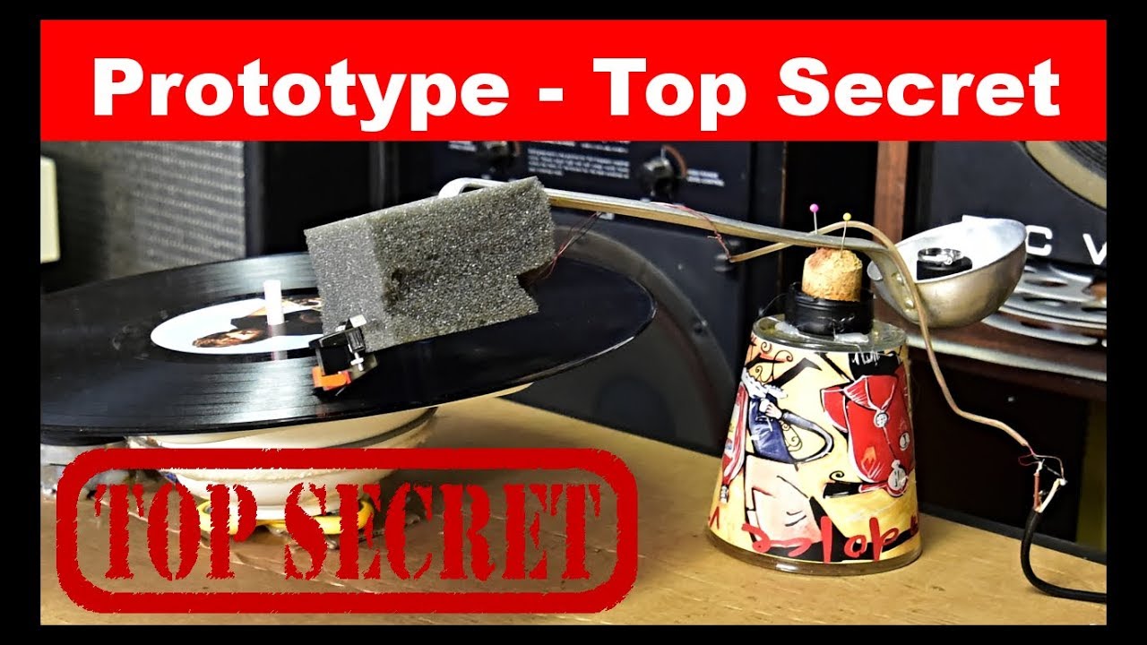How to make - build DIY TURNTABLE at Home Vintage TESLA CARTRIDGE - Funny Homemade Record Player