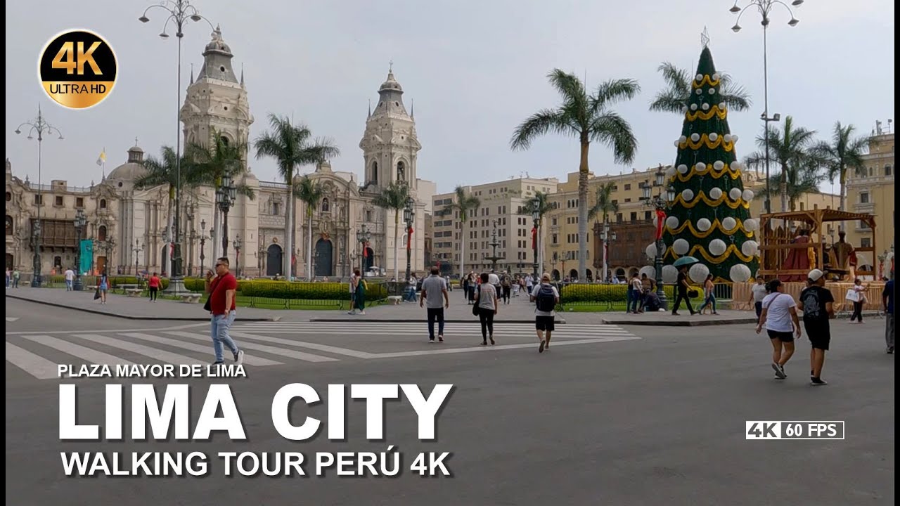 WALKING TOUR PERÚ 4K LIMA CITY - RECORRIDO A PIE POR PERÚ 4K CIUDAD DE LIMA - Plaza Mayor de Lima