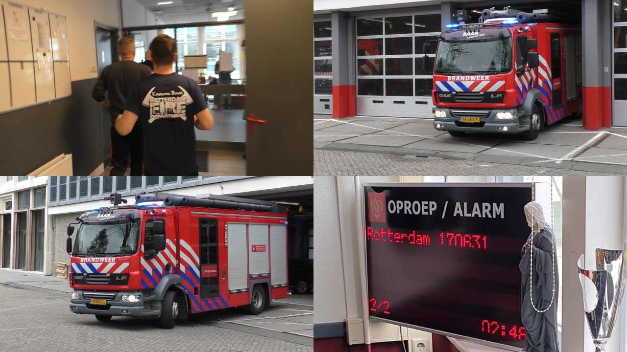 [Kazerne Alarm] Brandweer Kazerne Baan met spoed naar verschillende meldingen in Rotterdam