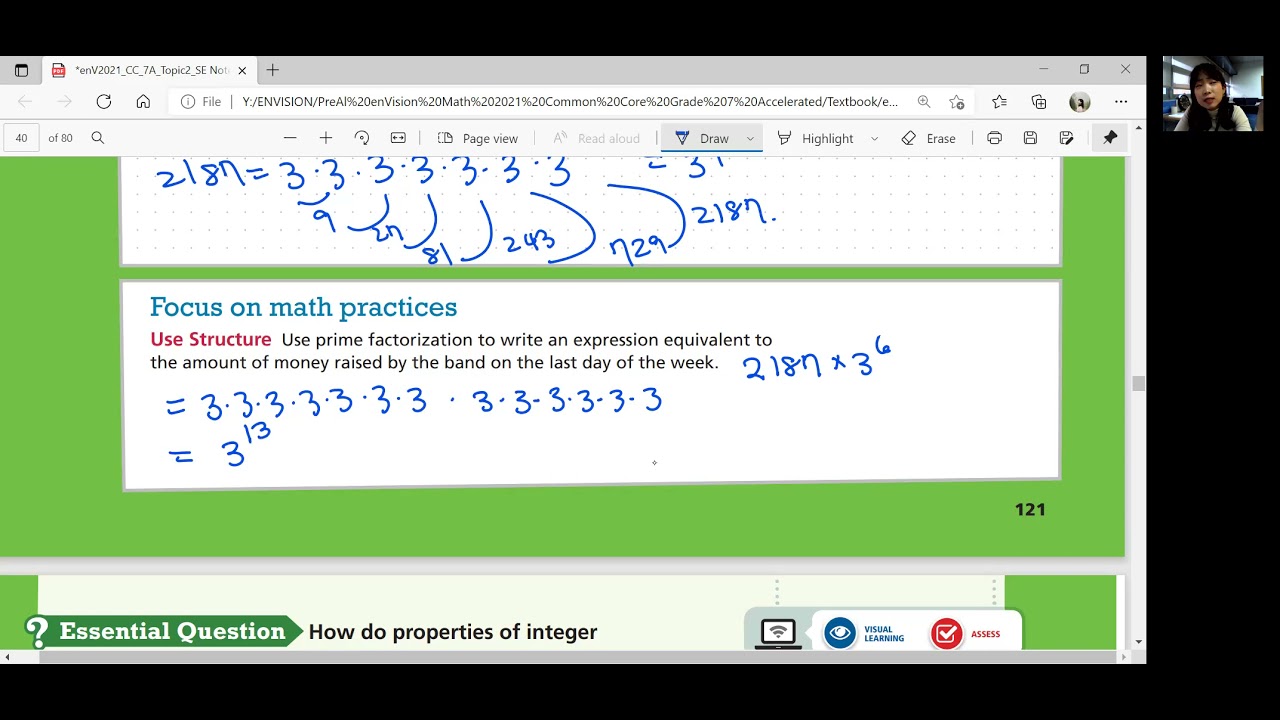 EnVision Grade 7 Accelerated Pre-Algebra 2-6: Use Properties of Integer Exponents