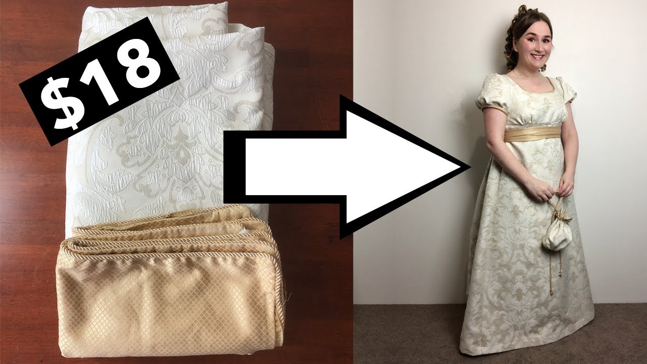 Turning a Quilt and 2 Pillow Covers into a Regency Dress for only $18 - Anyone can start costuming!