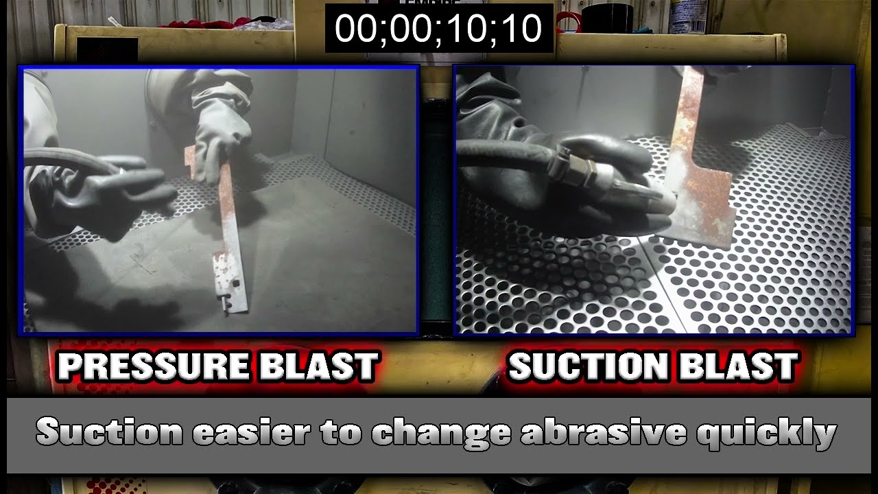 Pressure Blast Cabinet vs Suction Blast Cabinet (Industrial) by Rodeco Metal Finishing