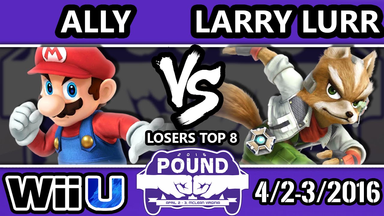 Pound 2016 - Larry Lurr (Fox, Donkey Kong) Vs. Ally (Mario) - Losers Top 8 - Smash Wii U