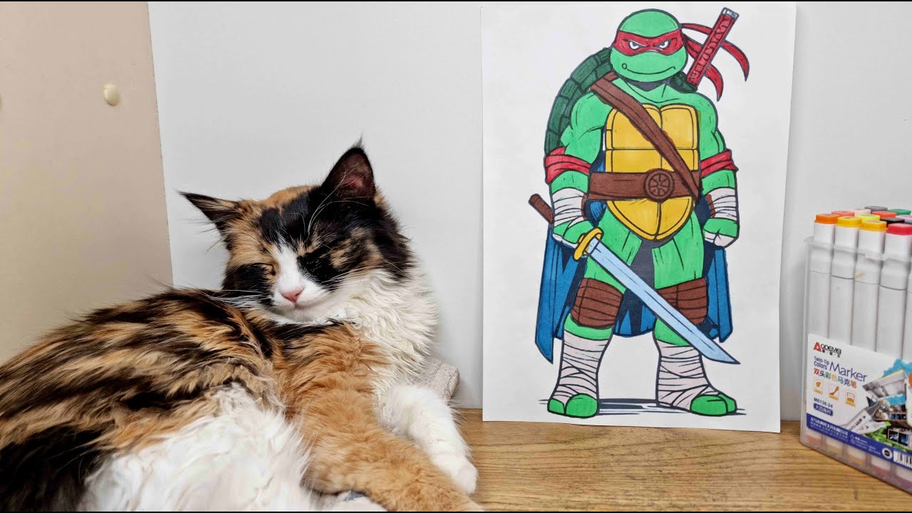 Raphael Coloring 🎨🐢  Teenage Mutant Ninja Turtles Art for Kids