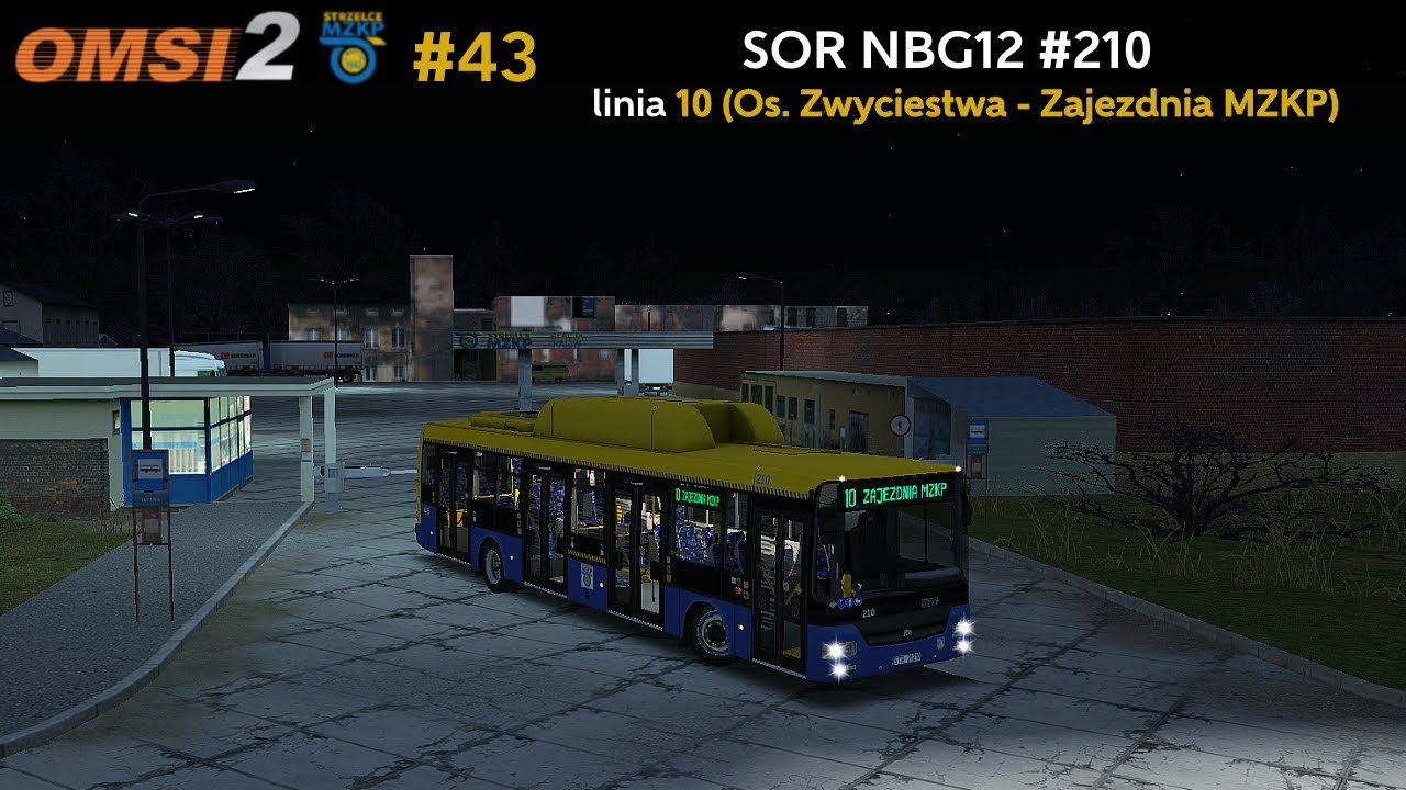 [OMSI 2 #43] SOR NBG12 #210 - MZKP Strzelce (linia 10) - Zjazd do Zajezdni