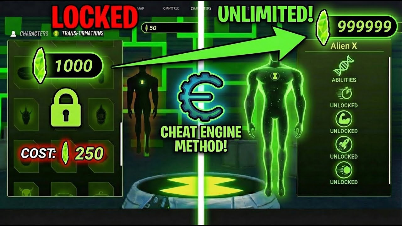 Ben 10 Galvan: UNLOCK ALL ALIENS with Cheat Engine (2025)