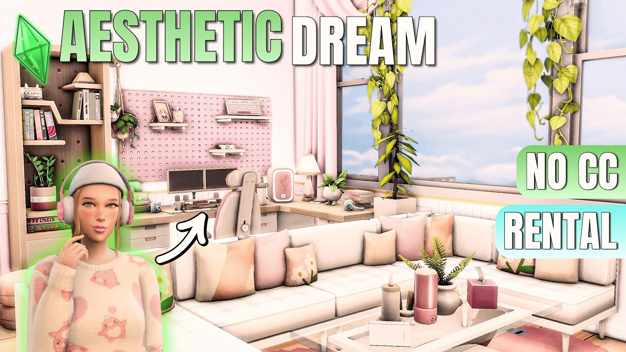 The Sims 4 | Tiny Pink Dream Apartment 🌸 A Cute & Stylish Micro Home (Speed Build)