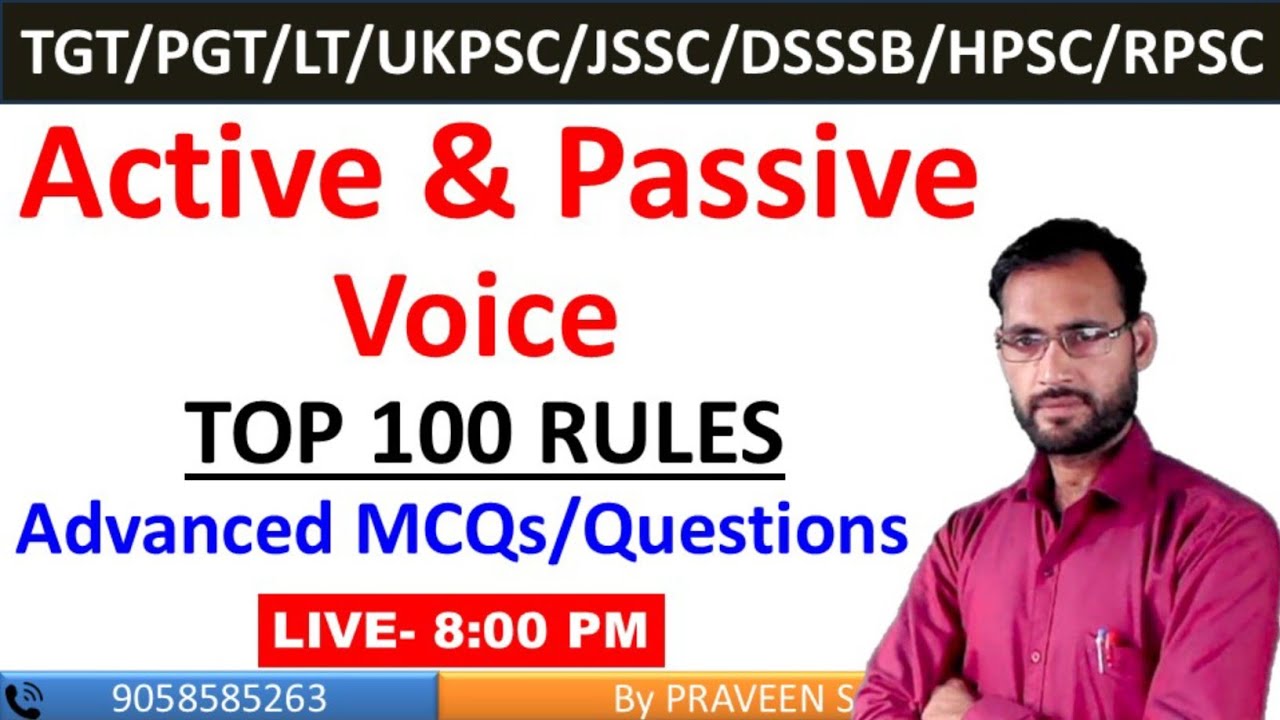 Active & Passive Voice 🔥 Advanced MCQs | All Rule Patterns Explained | By Praveen Sir | RR Academy