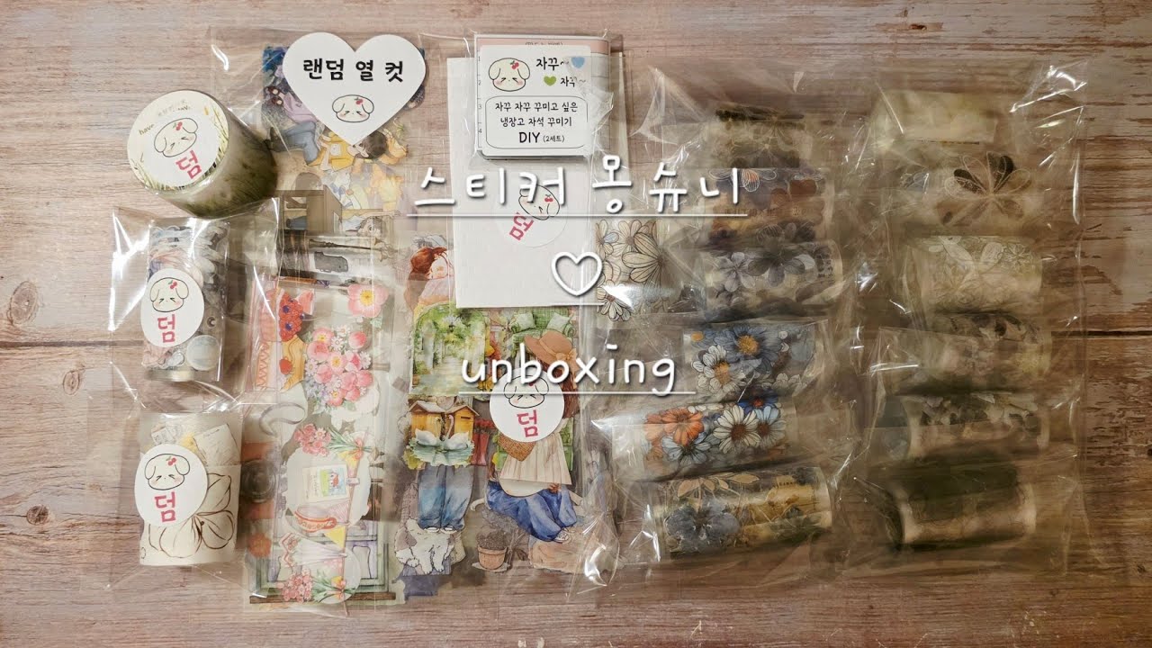 ASMR | 스티커 몽슈니 같이 구경 해봐요♡   #다이어리꾸미기 #다꾸asmr #unboxing 