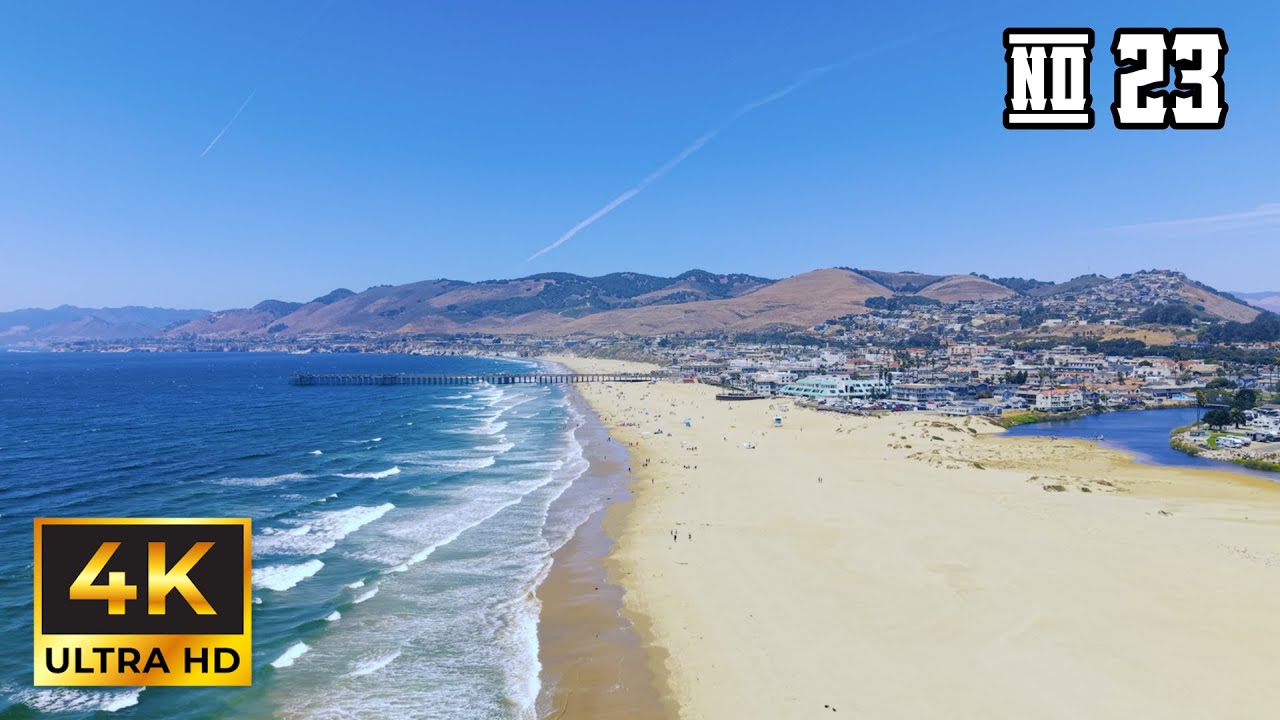 🌊 Pismo Beach California | Relaxing 4K Aerial Drone View | Ocean Waves & Coastal Scenery