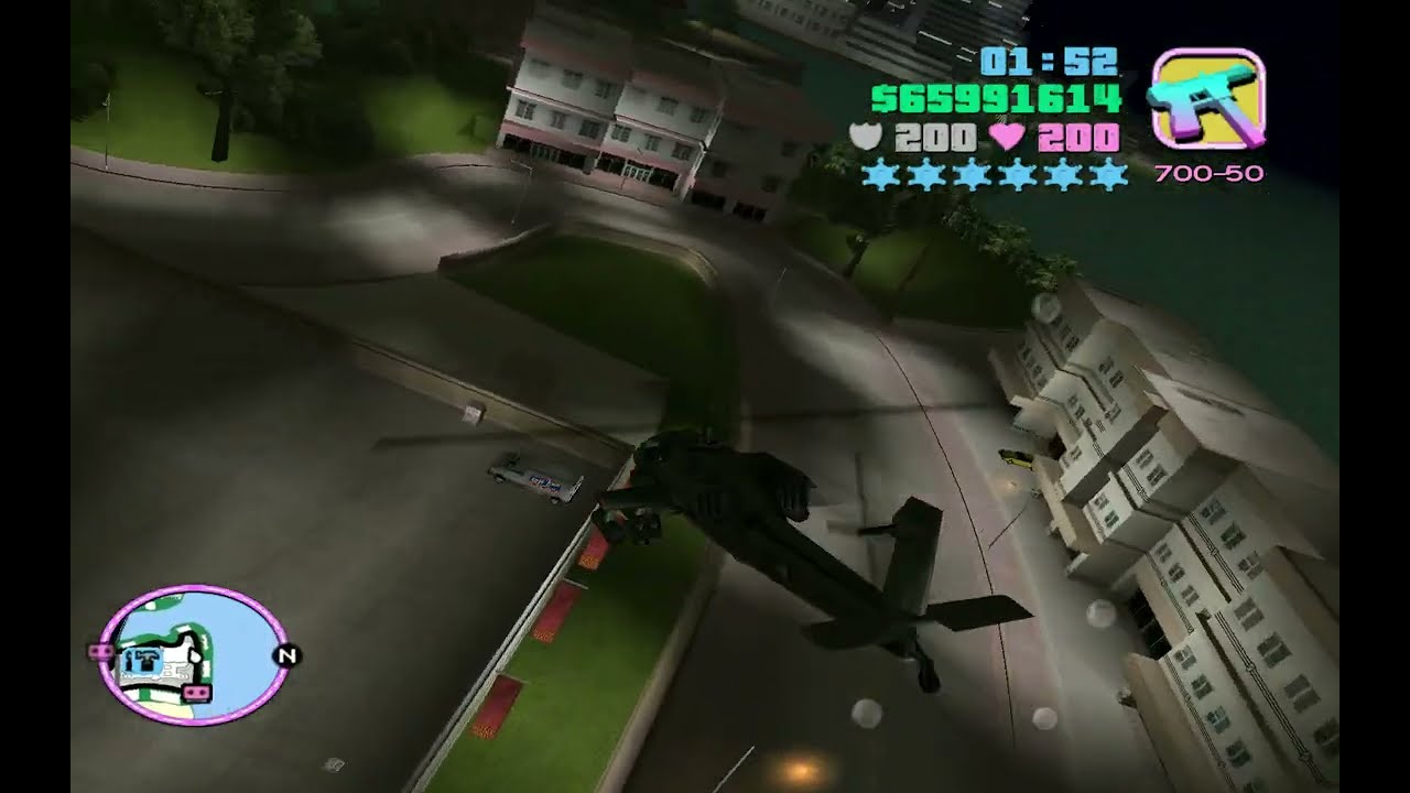!!! RAMPAGE !!! GTA Vice City Hunter Attack Helicopter MAX WANTED LEVEL