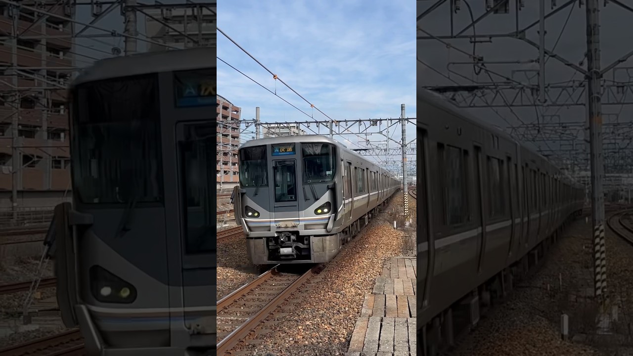 JR京都線千里丘駅を通過する快速オール225系０番台#jr #撮り鉄 #鉄道 #電車 #通過