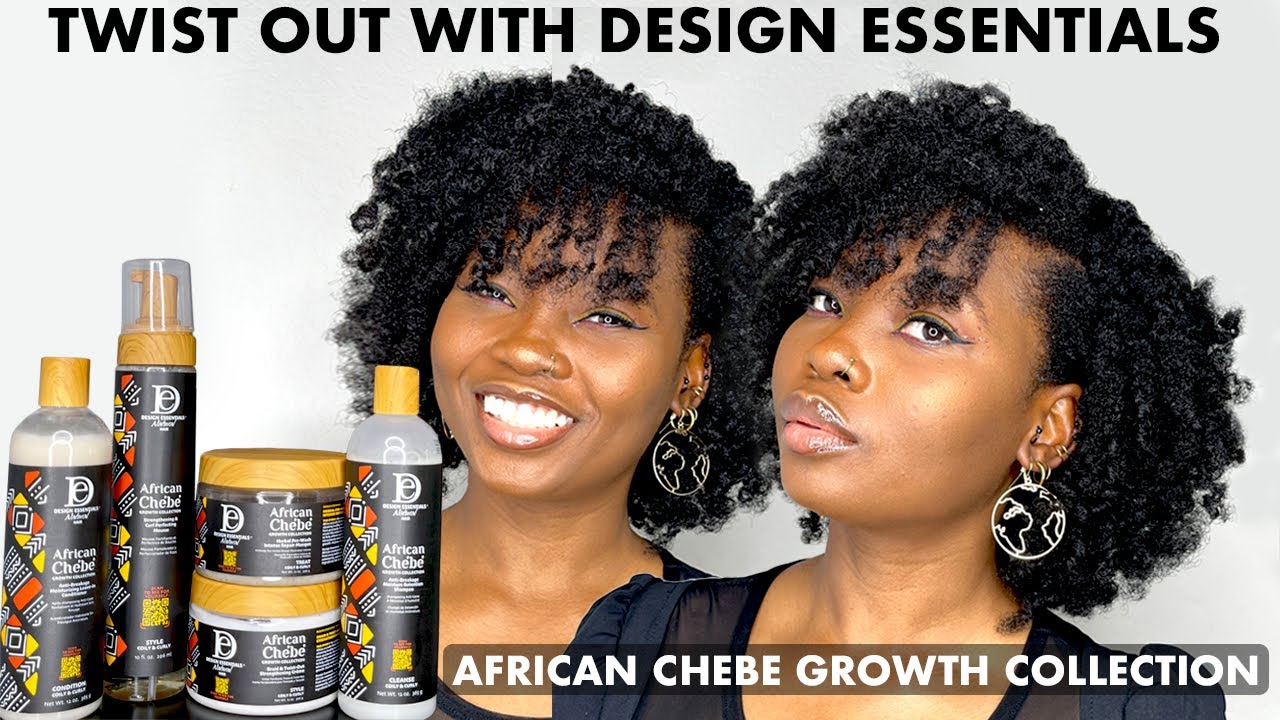 WASH DAY ROUTINE WITH DESIGN ESSENTIALS | AFRICAN CHEBE GROWTH COLLECTION LINE | 4C HAIR | TWIST OUT