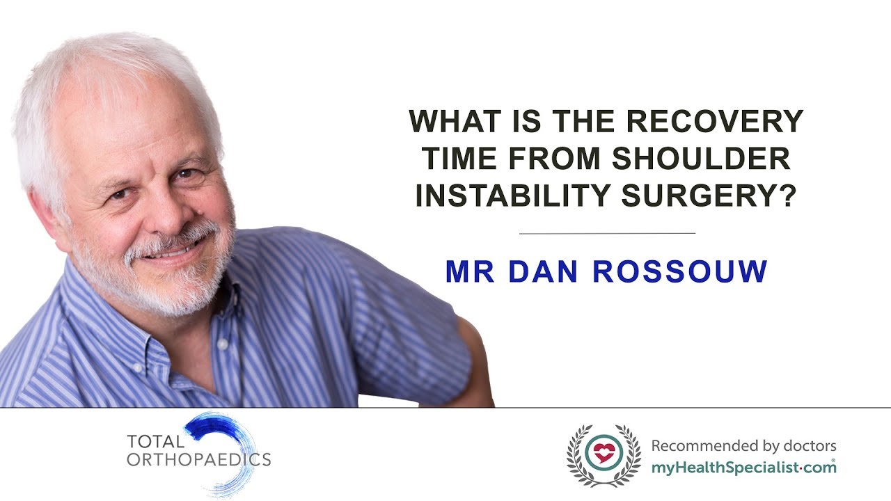 What is the recovery time from shoulder instability surgery?