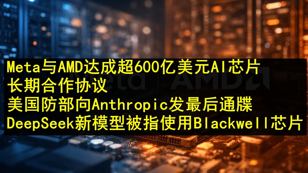 20260226 - Meta与AMD达成超600亿美元AI芯片长期合作协议; 美国防部向Anthropic发出最后通牒;  DeepSeek最新模型被指使用Nvidia Blackwell芯片训练