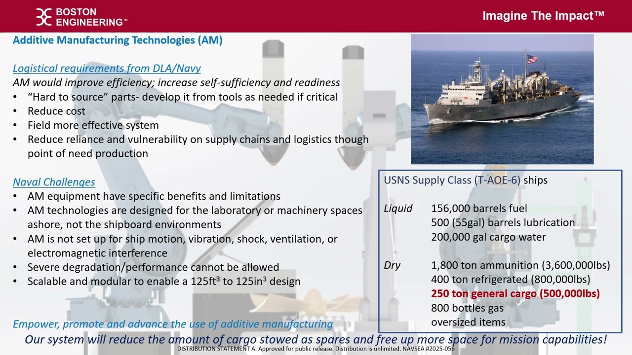 Boston Engineering's Navy STP Tech Talk on Shipboard Advance Metal Manufacturing Machine