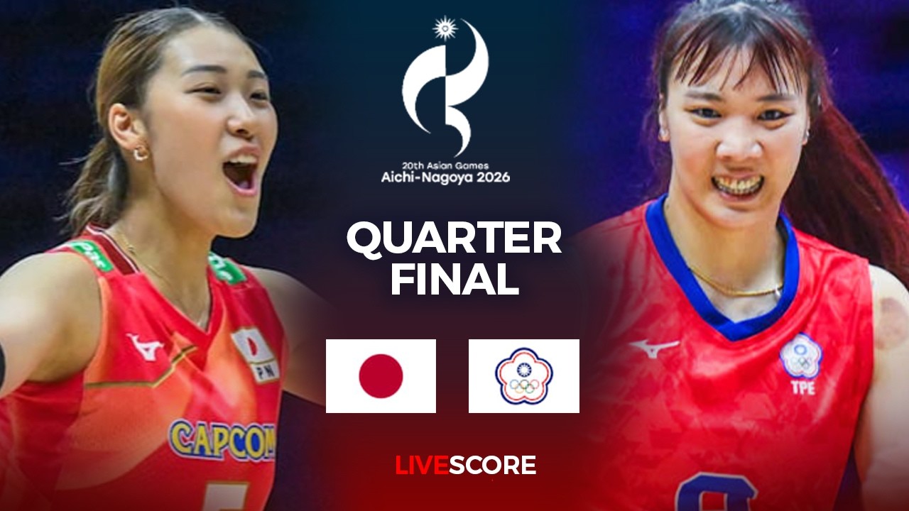 Japan vs Chinese Taipei - Quarter Final | 2026 ASIAN GAMES WOMEN'S VOLLEYBALL | LIVE SCORE