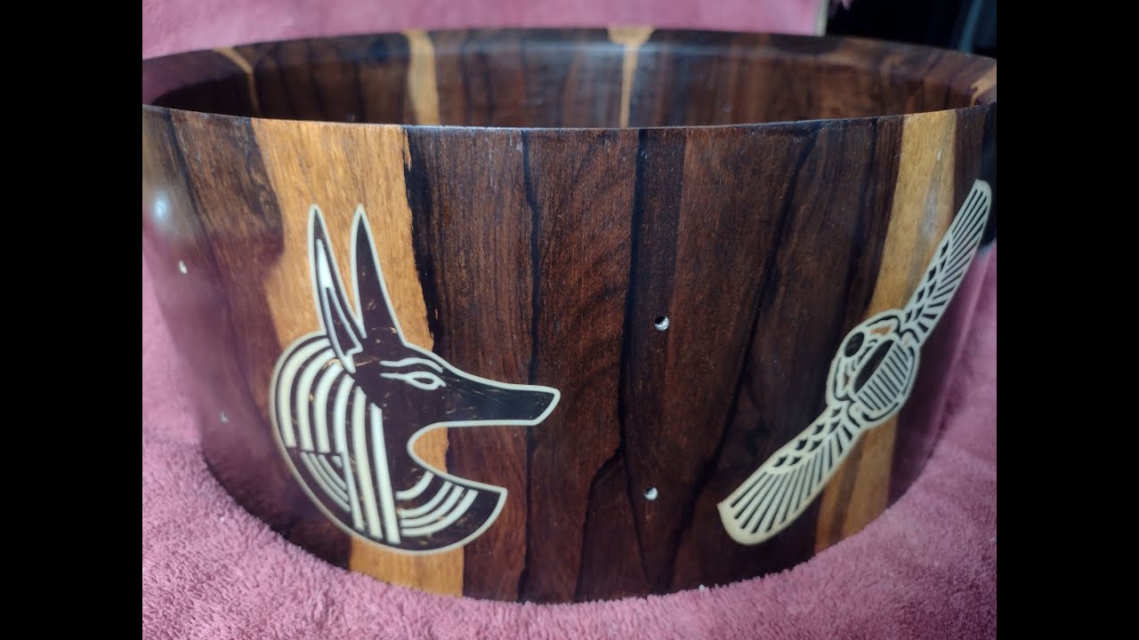 Ziricote Drum Build with Egyptian Epoxy Artwork