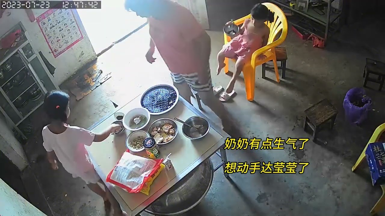 奶奶带莹莹都发火了！谁带特殊儿童久了都会没耐心，这三分钟的视频看着都心累，奶奶想碗吃凉粉都困难。#自闭症