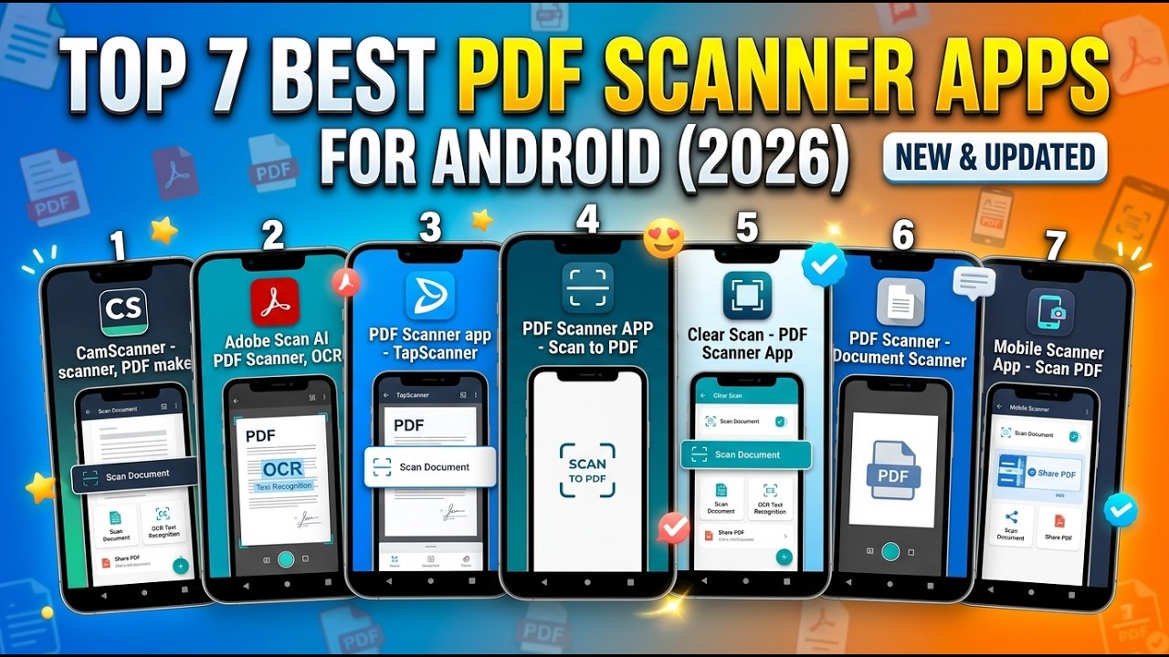Top 7 Best Pdf Scanner Apps for Android (2026) | OCR, AI Scan & PDF Editor!