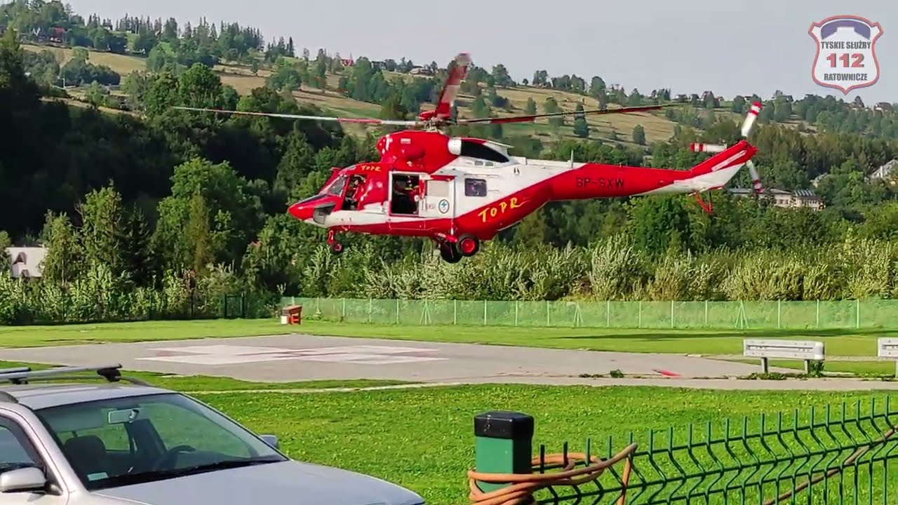 Lądowanie śmigłowca TOPR w Zakopanem