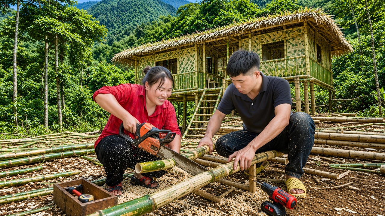 From Bamboo Forest to Dream Home &ndash; Building a Bamboo House in the Mountains | Phuc and Sua