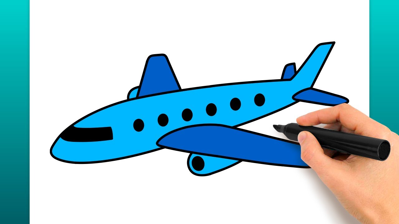 Como Desenhar Um Avião (Tutorial De Desenho Fácil)
