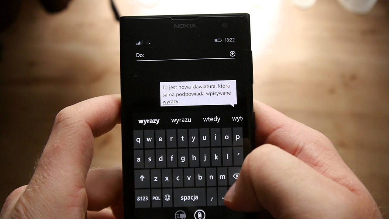 Nokia Lumia 1020: klawiatura typu word flow w WP 8.1 (dev)