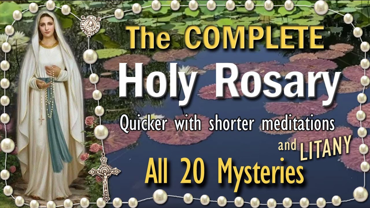 🌹ALL 20 Mysteries of the Holy Rosary, Short Meditations, COMPLETE Twenty Decades, Scenic, Relaxing