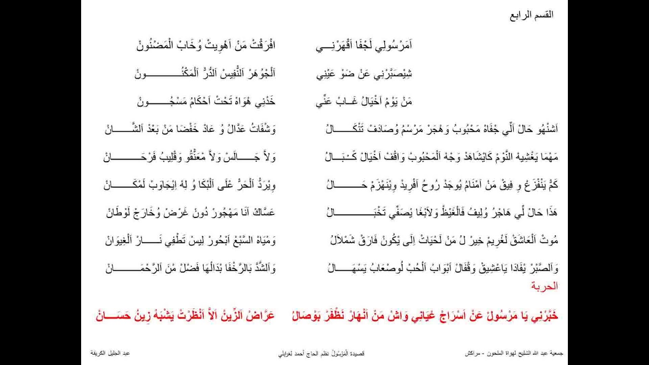 قصيدة المرسول نظم الحاج أحمد لغرابلي انشاد المرحوم محمد أمنزو