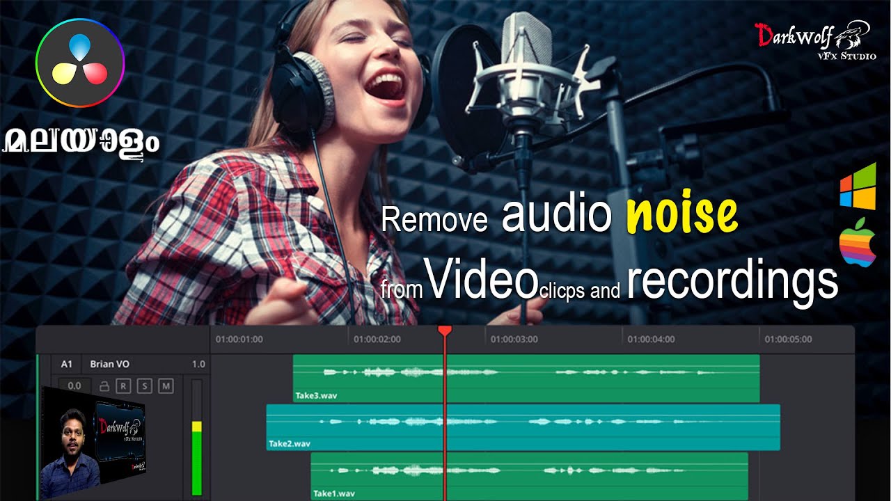 How to record high quality voice in Davinci resolve / Remove noise or music  from audio 2023