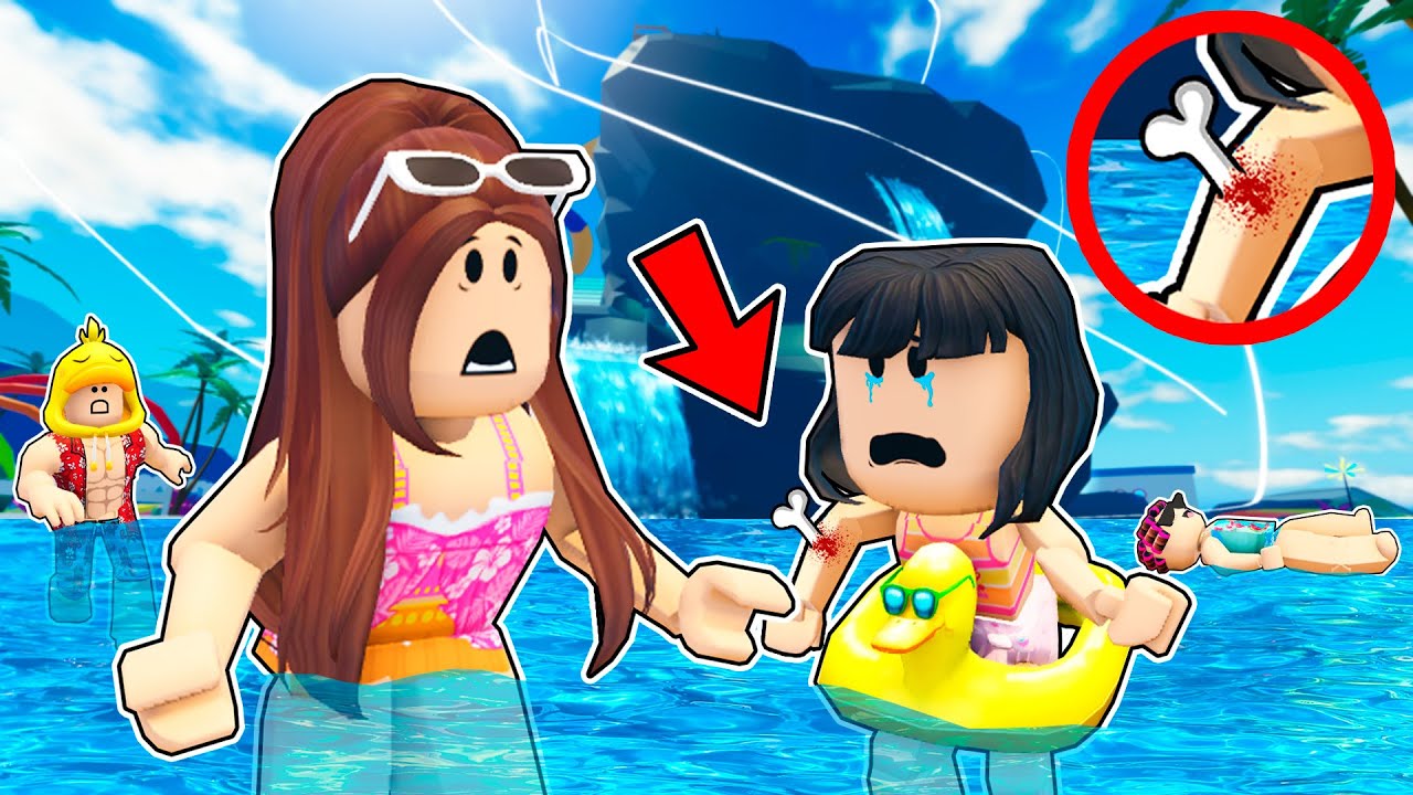 Mi BEBÉ TIENE UN ACCIDENTE en el PARQUE ACUÁTICO en Roblox!