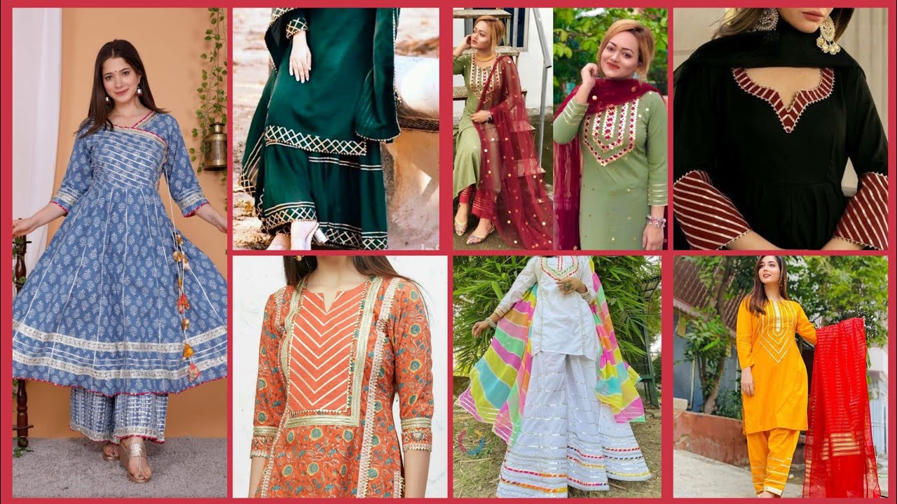 Very Stylish Gota Patti Suit Designing Ideas 2025 For Summer//Latest Gota Lace Dress Designs