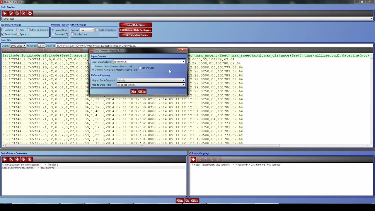Dashware 1.7.37 Tutorial 4: Datenprofil für Kopter usw. selbst erstellen. (deutsch)