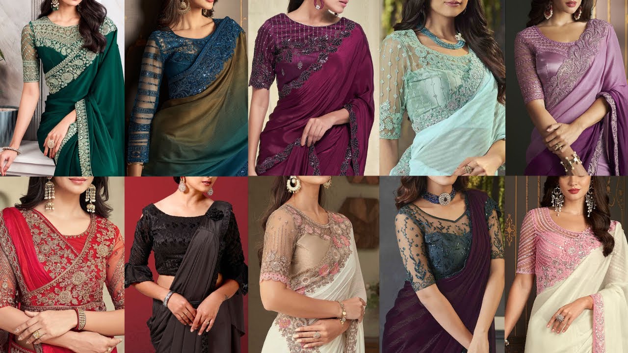 New Tissue Saree Blouse Designs For 2025 | Tissue Saree Blouse Front Neck Designs | Tissue Blouse