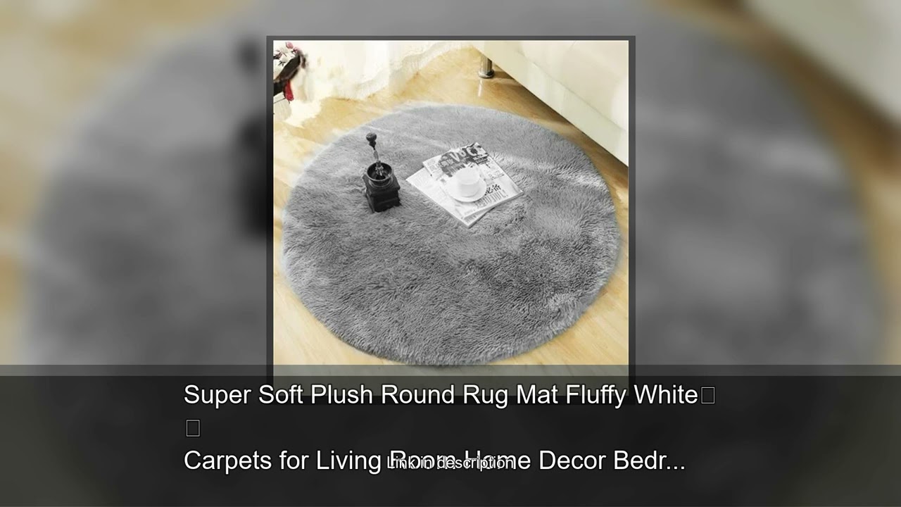 Super Soft Plush Round Rug Mat Fluffy White Carpets for Living Room Home Decor Bedroom Kid Room