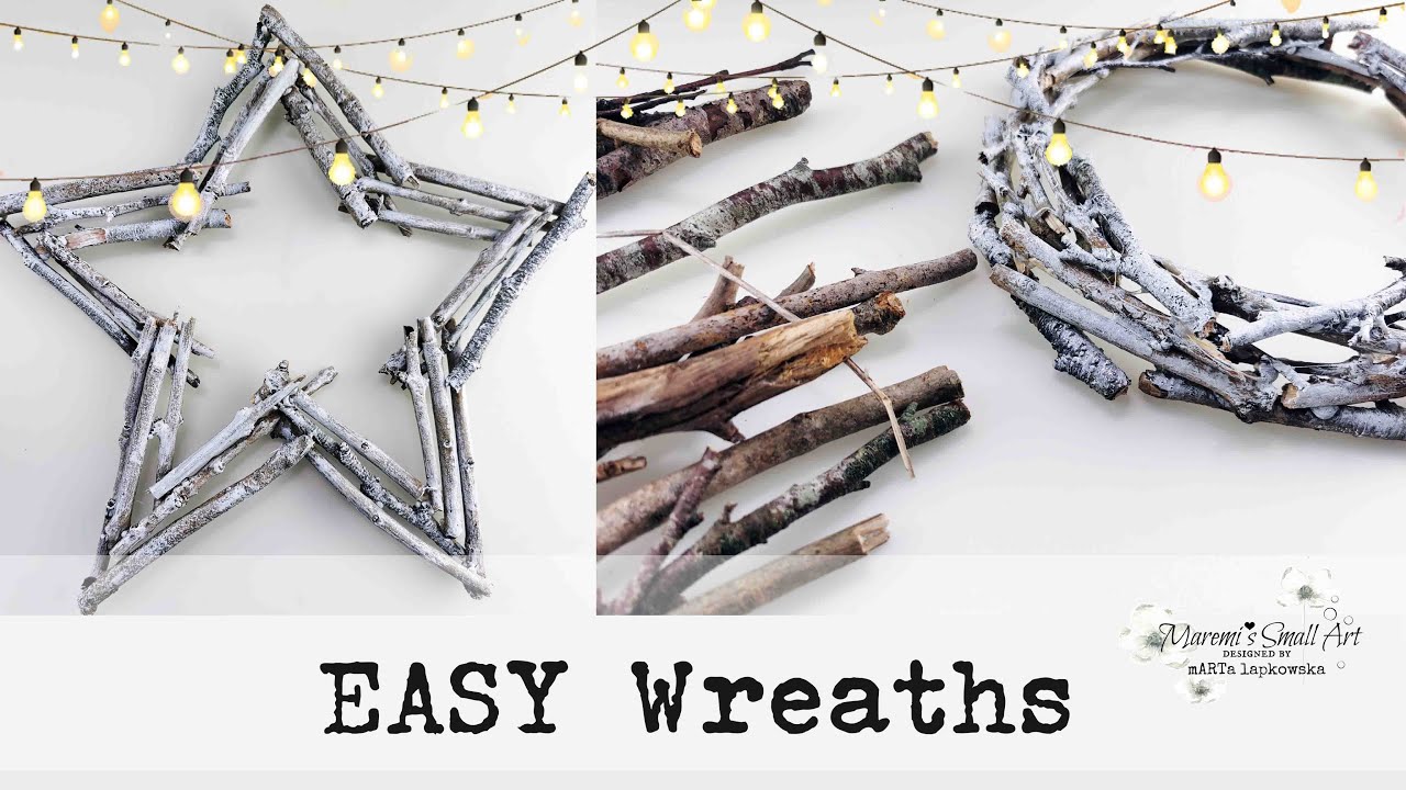 ⭐️ DIY Twig Christmas Wreaths ~ Star & Round ~ ✂️ Maremi's Small Art