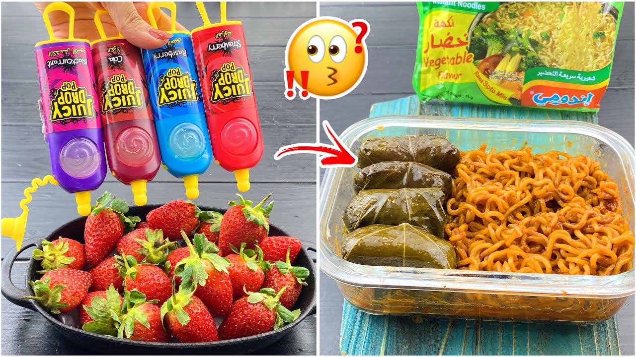 أغرب وصفات المتابعين للصيف 😐!  فراولة مع جل حامض 🥵!!