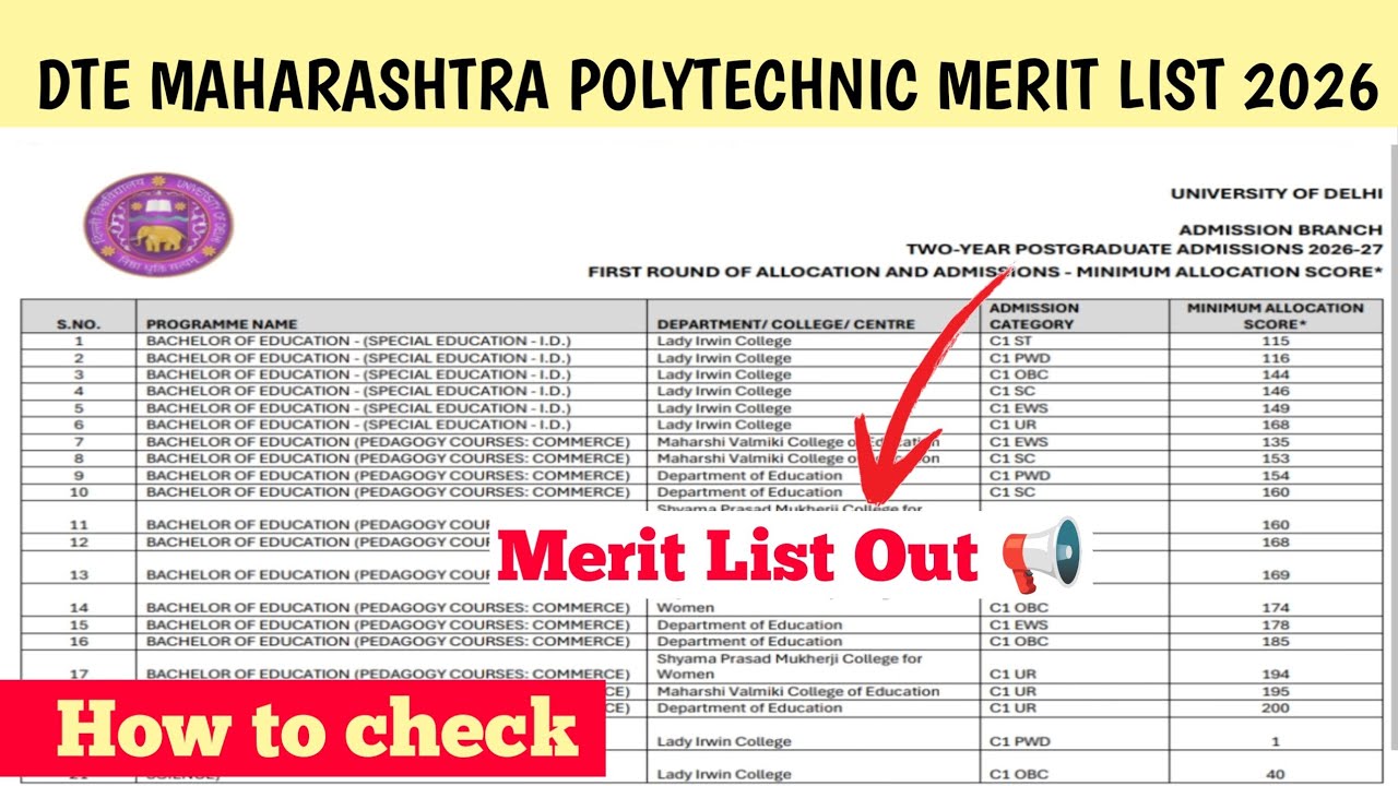 Dte Maharashtra Polytechnic Merit List Out ‼️ How To Check Dte Maharashtra Polytechnic Merit List
