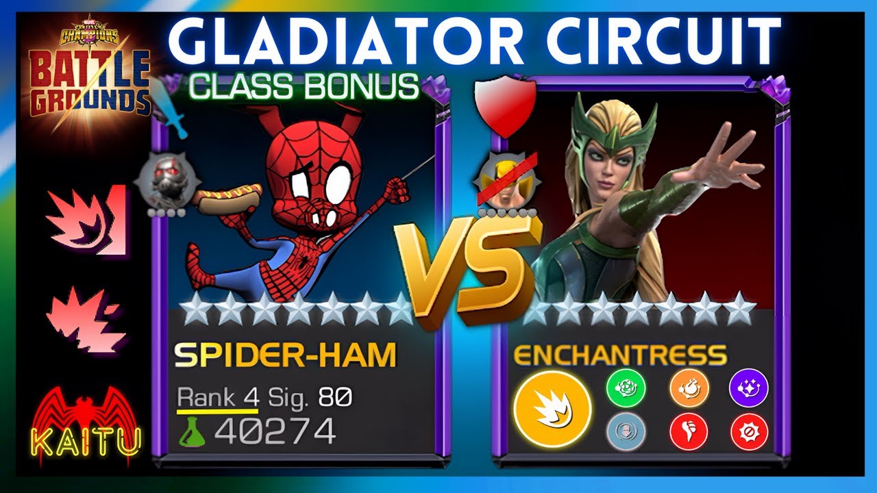 How Crazy Rank 4 Spider Ham in Battlegrounds? Enchantress MCOC 🔥