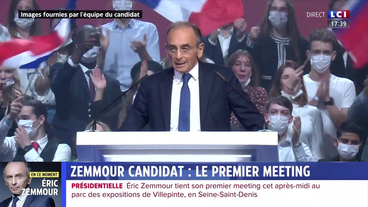 ZEMMOUR CANDIDAT : LE PREMIER MEETING EN REPLAY