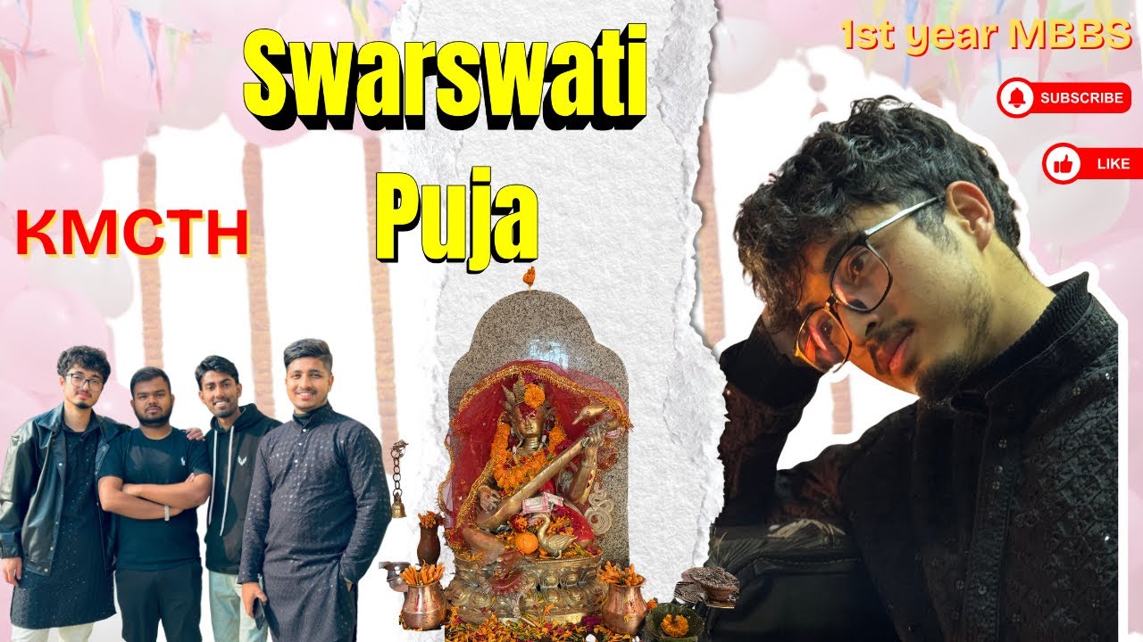 SARASWATI PUJA AT KMCTH | Ate buniya 7 times😋| A Day Full of Memories😎