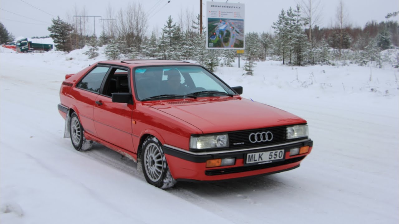 SNOW DRIFT  Audi Coupé quattro typ 85 136 PS |BRUTAL FIVE CYLINDER SOUND|| rallystart | walkaround