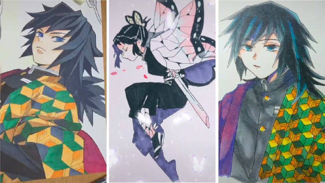【鬼滅の刃 tiktok イラスト】冨岡さん多めでまとめてみた / Kimetsu no Yaiba【Tik Tok Painting Drawing Compilation #24】
