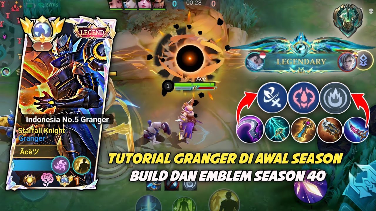 BUILD DAN EMBLEM GRANGER SEASON TERBARU, EASY WIN!!! | TOP GLOBAL GRANGER MLBB